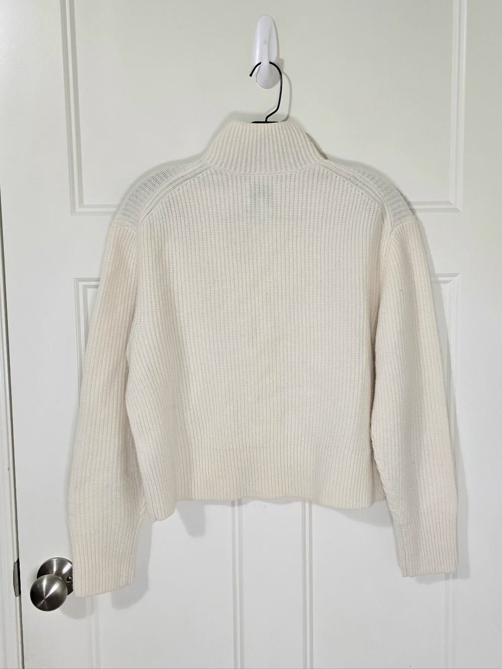 AYR Ivory Extra Fine Merino Wool 1/2 Zip Sweater Women's Small Mockneck - Picture 2 of 9